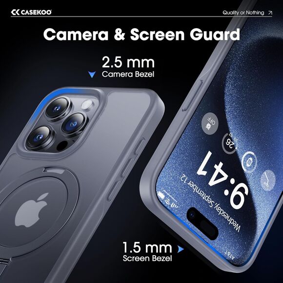 CASEKOO Magicstand Case Designed for iPhone 15 Pro Blue NEW - Picture 6 of 8